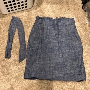 Ann Taylor Petite Linen Chambray Pencil Skirt